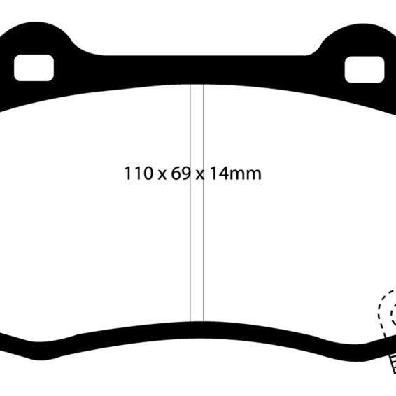 EBC 15+ Cadillac CTS 3.6 Twin Turbo Redstuff Rear Brake Pads-tuningsupply.com