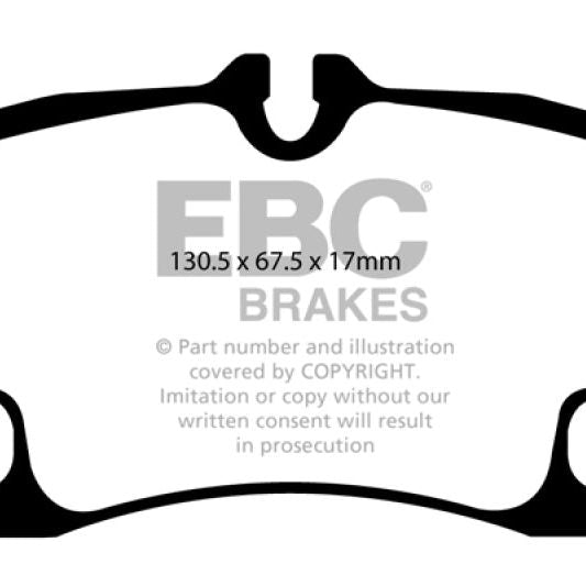 EBC 09-12 Porsche 911 (997) (Cast Iron Rotor only) 3.6 Carrera 2 Yellowstuff Rear Brake Pads-tuningsupply.com