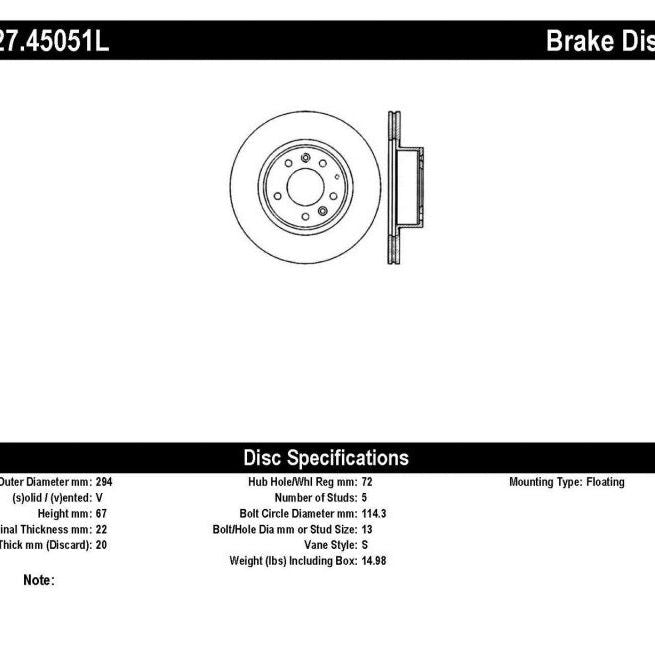 StopTech Slotted & Drilled Sport Brake Rotor-Brake Rotors - Slot & Drilled-Stoptech-STO127.45051L-SMINKpower Performance Parts