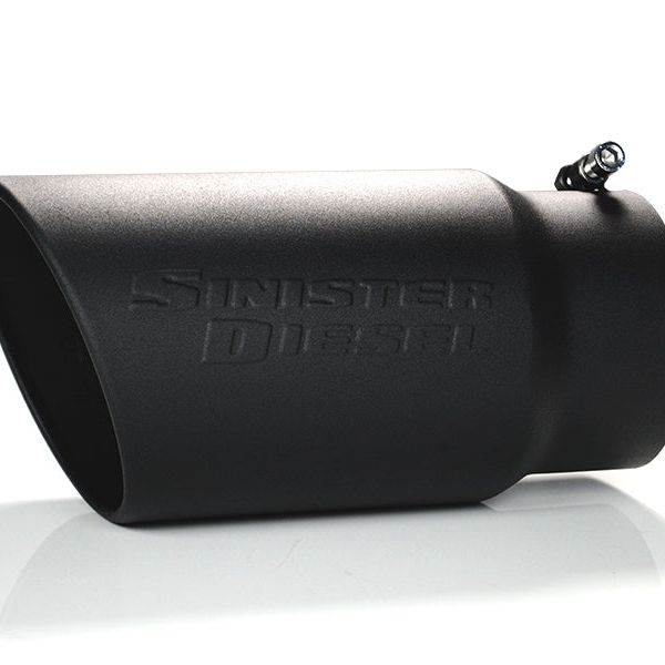 Sinister Diesel Universal Black Ceramic Coated Stainless Steel Exhaust Tip (5in to 6in)-Tips-Sinister Diesel-SINSD-5-6-BLK-SMINKpower Performance Parts