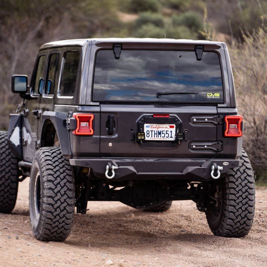 DV8 Offroad 18-22 Jeep Wrangler JL Spare Tire Delete Kit w/Light Mounts-tuningsupply.com