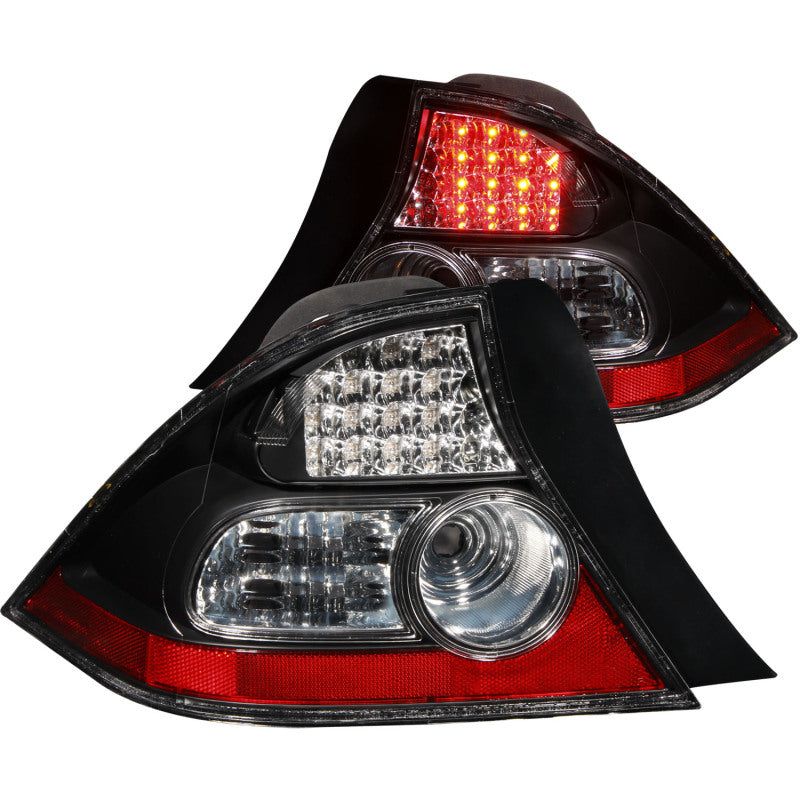 ANZO 2004-2005 Honda Civic LED Taillights Black-tuningsupply.com