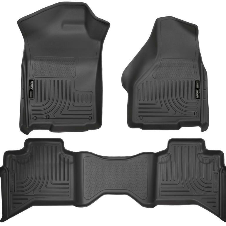 Husky Liners 09-12 Dodge Ram 1500 Quad Cab WeatherBeater Black Front & Second Seat Floor Liner-tuningsupply.com