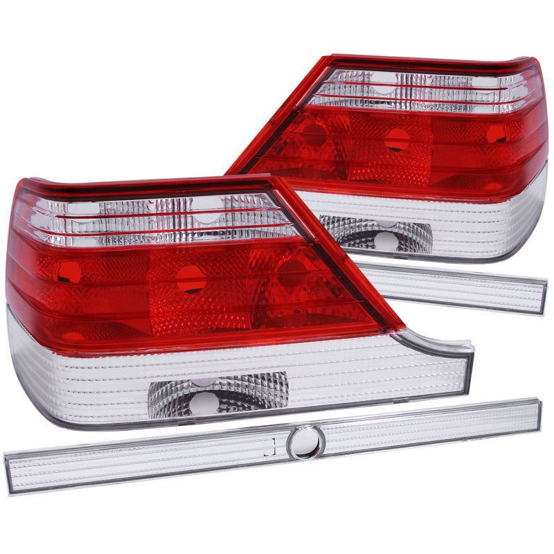 ANZO 1995-1999 Mercedes Benz S Class W140 Taillights Red/Clear-tuningsupply.com