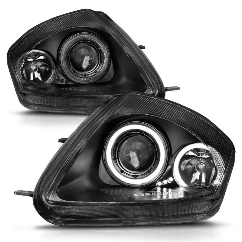 ANZO 2000-2005 Mitsubishi Eclipse Projector Headlights w/ Halo Black-tuningsupply.com