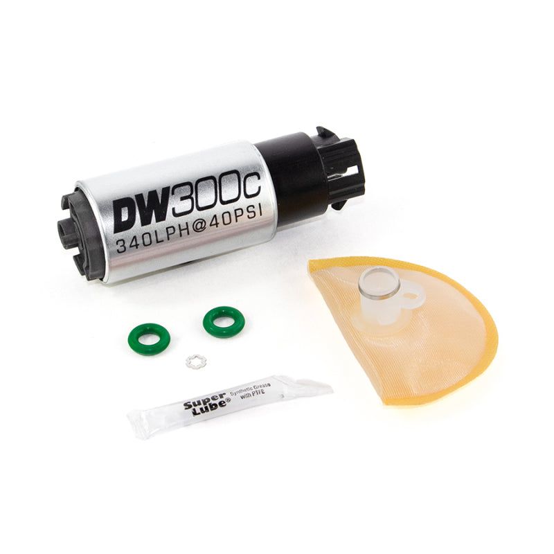 DeatschWerks 340lph DW300C Compact Fuel Pump w/ 08-14 WRX/ 08-15 STI Set Up Kit (w/ Mounting Clips)-tuningsupply.com