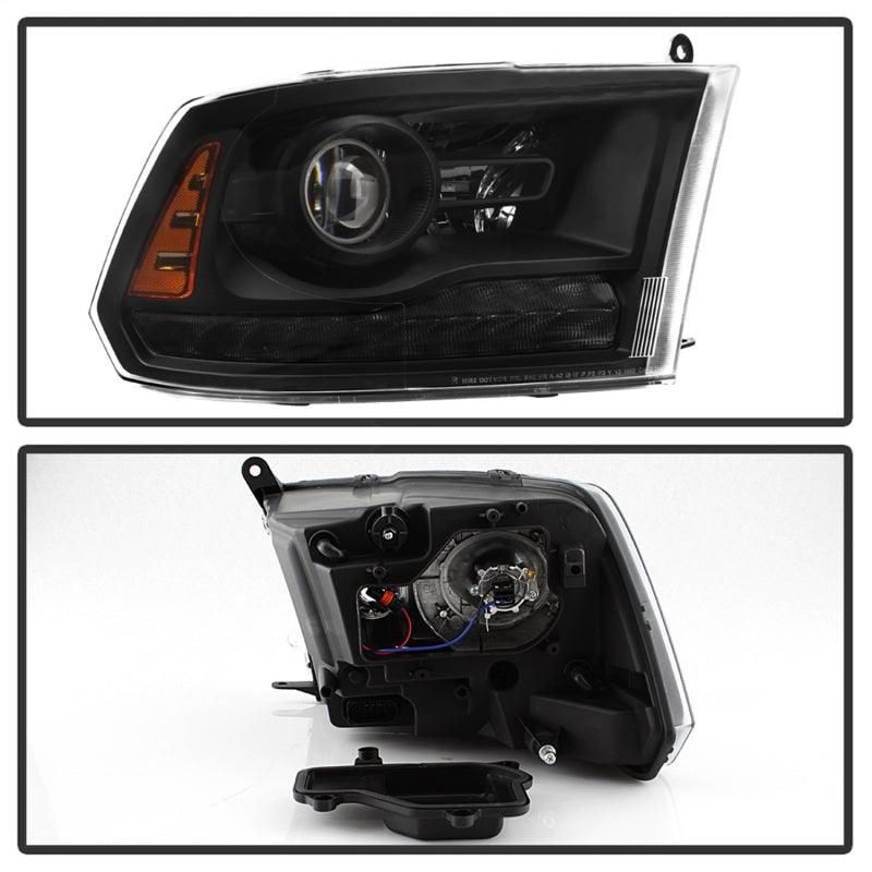 xTune Dodge Ram 13-17 ( w/ Factory Projector LED) Projector Headlight - Black HD-JH-DR13-P-BK - SMINKpower Performance Parts SPY9040238 SPYDER