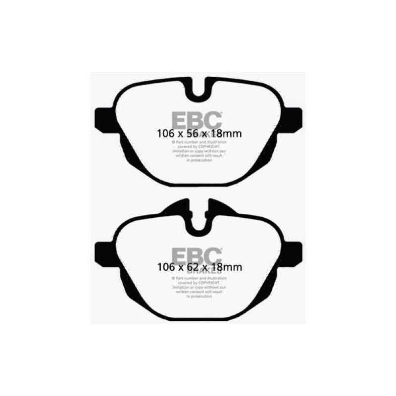 EBC 11+ BMW X3 2.0 Turbo (F25) Ultimax2 Rear Brake Pads-tuningsupply.com