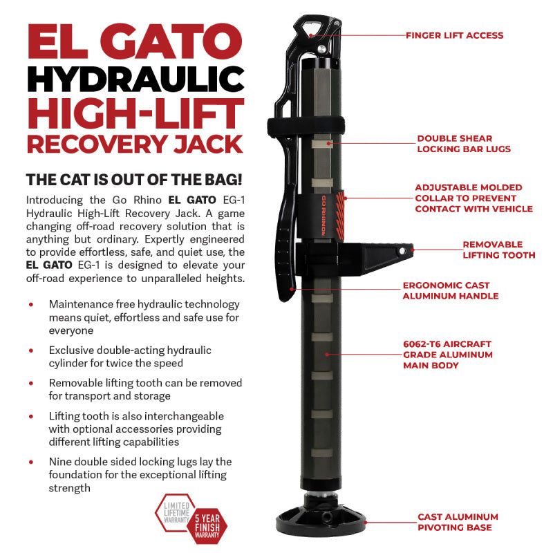 Go Rhino Xventure Gear EG1 El Gato Hydraulic Jack - Graphite-tuningsupply.com