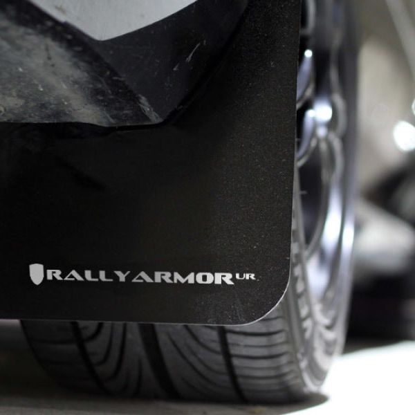 Rally Armor 02-07 Subaru WRX/STI/RS/2.5i (Wagons Req. Mod.) Black UR Mud Flap w/White Logo-tuningsupply.com