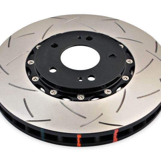 DBA 03-05 Evo 8/9 Front Slotted 5000 Series 2 Piece Rotor Assembled w/ Black Hat-tuningsupply.com