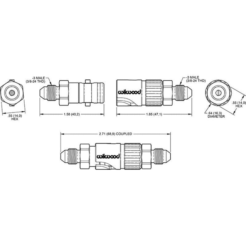 Wilwood Quick Disconnect Kit -3 AN - SMINKpower Performance Parts WIL260-16771 Wilwood