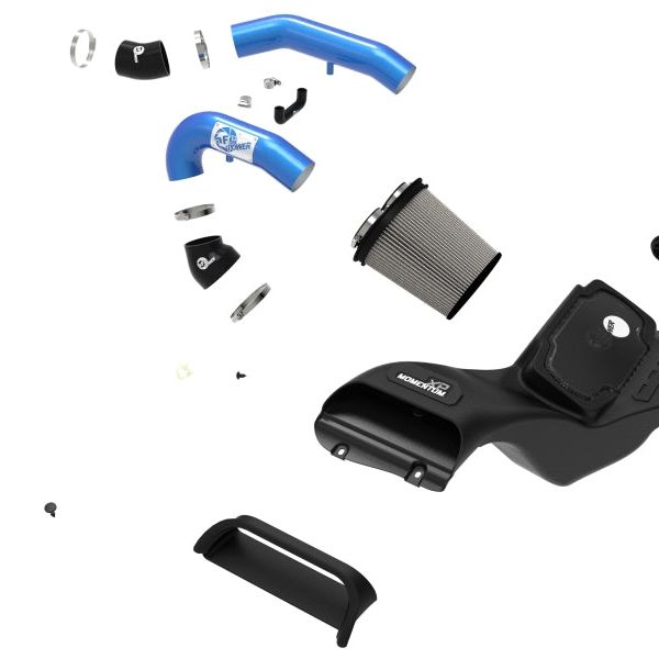 aFe 21-22 Ford F-150 Raptor V6-3.5L(tt) Momentum XP Cold Air Intake System Blue w/ Pro Dry S Filter-tuningsupply.com