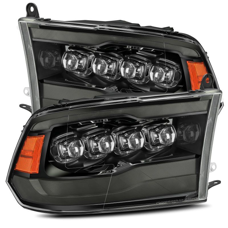 AlphaRex 09-18 Dodge Ram 1500HD NOVA LED Projector Headlights Plank Style Design Alpha Black w/DRL-tuningsupply.com