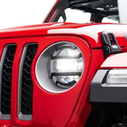 Rugged Ridge 18-20 Jeep Wrangler JL / 2020 Jeep Gladiator JT Black Elite Headlight Guards Black - SMINKpower Performance Parts RUG11230.21 Rugged Ridge