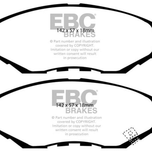 EBC 13-15 Acura ILX 1.5 Hybrid Redstuff Front Brake Pads-tuningsupply.com