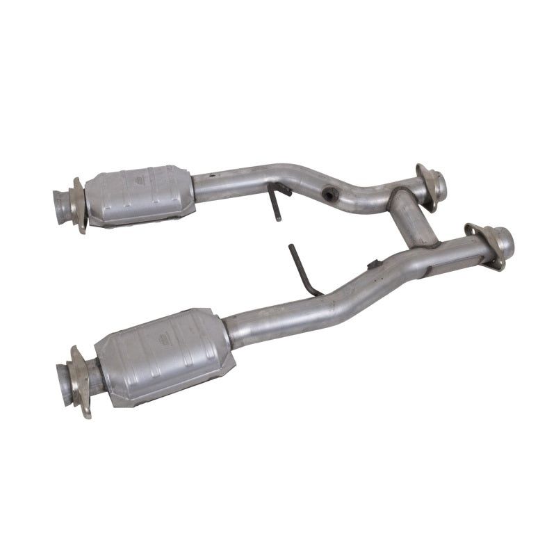 BBK 96-04 Mustang 4.6 GT / Cobra Short Mid H Pipe w Catalytic Converters 2-1/2 For Long Tube Headers-tuningsupply.com