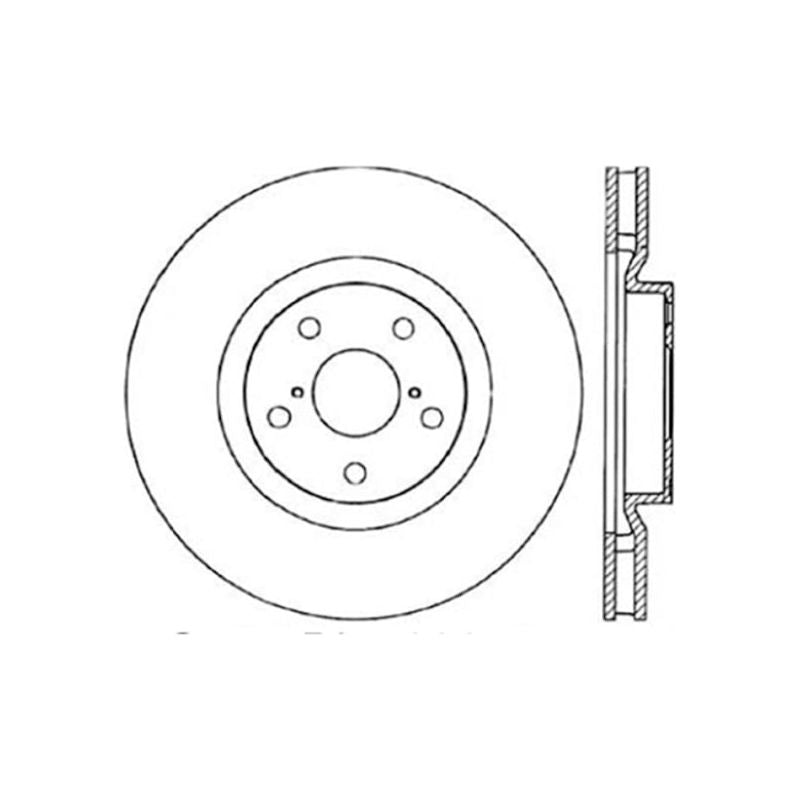 StopTech 5/93-98 Toyota Supra Turbo Right Front Slotted & Drilled Rotor-Brake Rotors - Slot & Drilled-Stoptech-STO127.44104R-SMINKpower Performance Parts