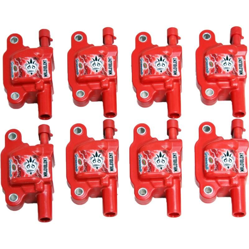 Granatelli 05-17 GM LS LS1/LS2/LS3/LS4/LS5/LS6/LS7/LS9/LSA Malevolent Coil Packs - Red (Set of 8)-tuningsupply.com