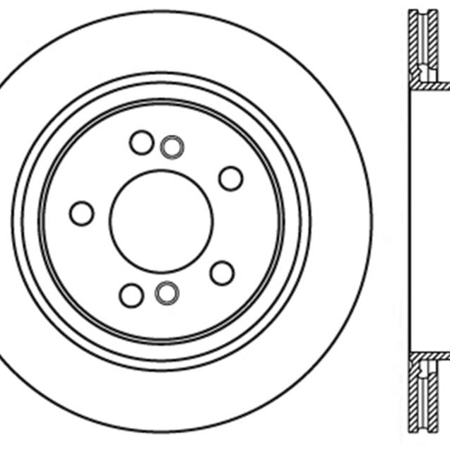 StopTech 00-03 BMW M5 (E39) Slotted & Drilled Left Rear Rotor-Brake Rotors - Slot & Drilled-Stoptech-STO127.34054L-SMINKpower Performance Parts