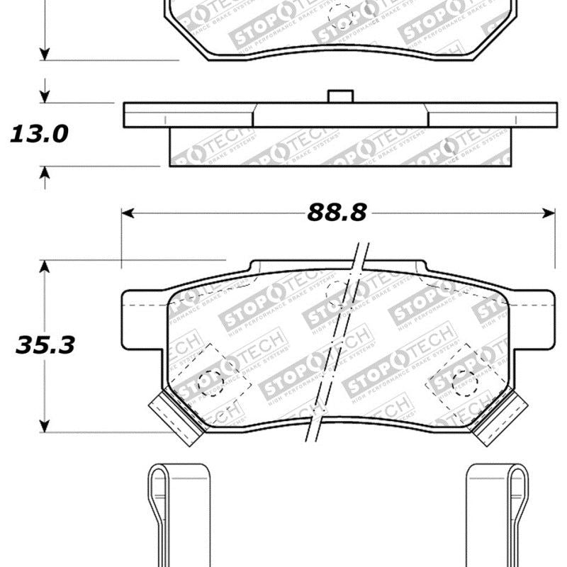 StopTech Performance 90-01 Integra (exc. Type R)/90-93 Civic EX Coupe w rear disc & abs/99-00 Civic-Brake Pads - Performance-Stoptech-STO309.03740-SMINKpower Performance Parts