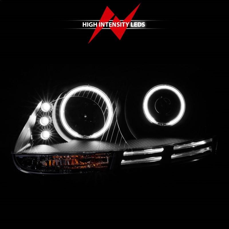 ANZO 2006-2009 Volkswagen Rabbit Projector Headlights w/ Halo Black (CCFL)-tuningsupply.com