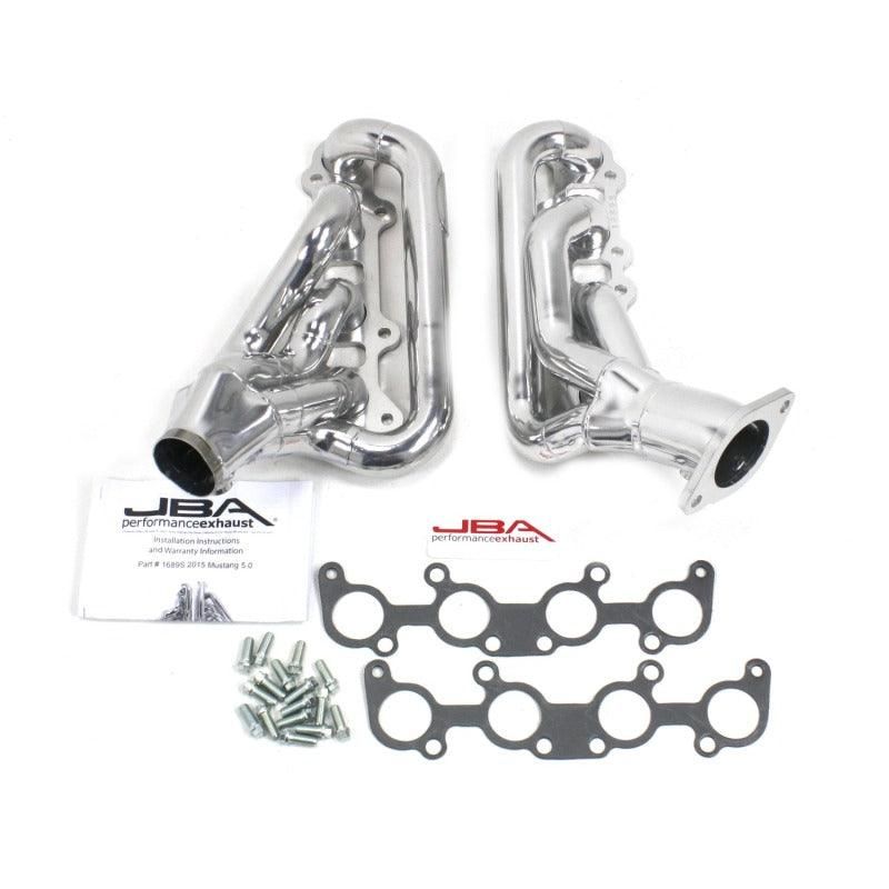 JBA 15-20 Ford Mustang 5.0L 1-3/4in Stainless Steel Silver Ceramic Shorty Header-tuningsupply.com