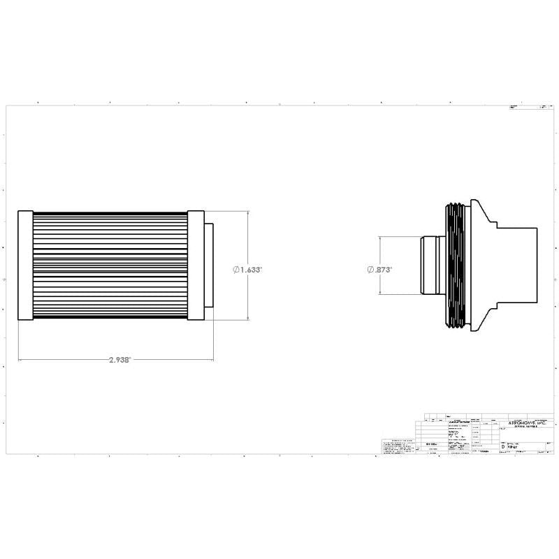 Aeromotive In-Line Filter - (AN -08 Male) 100 Micron Stainless Steel Element-tuningsupply.com