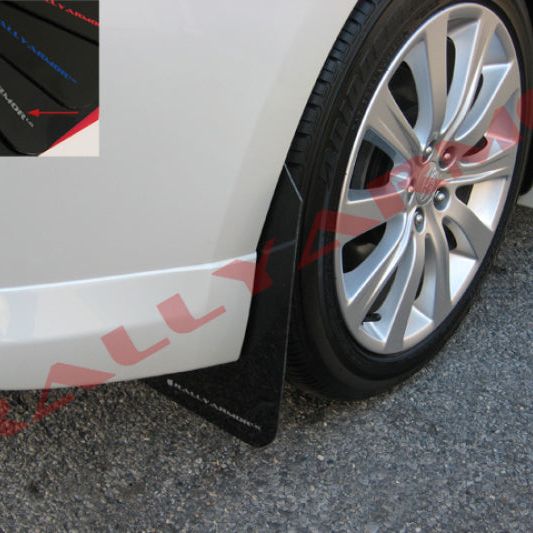 Rally Armor 08-10 Subaru WRX / 08-11 Impreza 2.5i (Hatch/Sedan) Black UR Mud Flap w/Silver Logo-tuningsupply.com