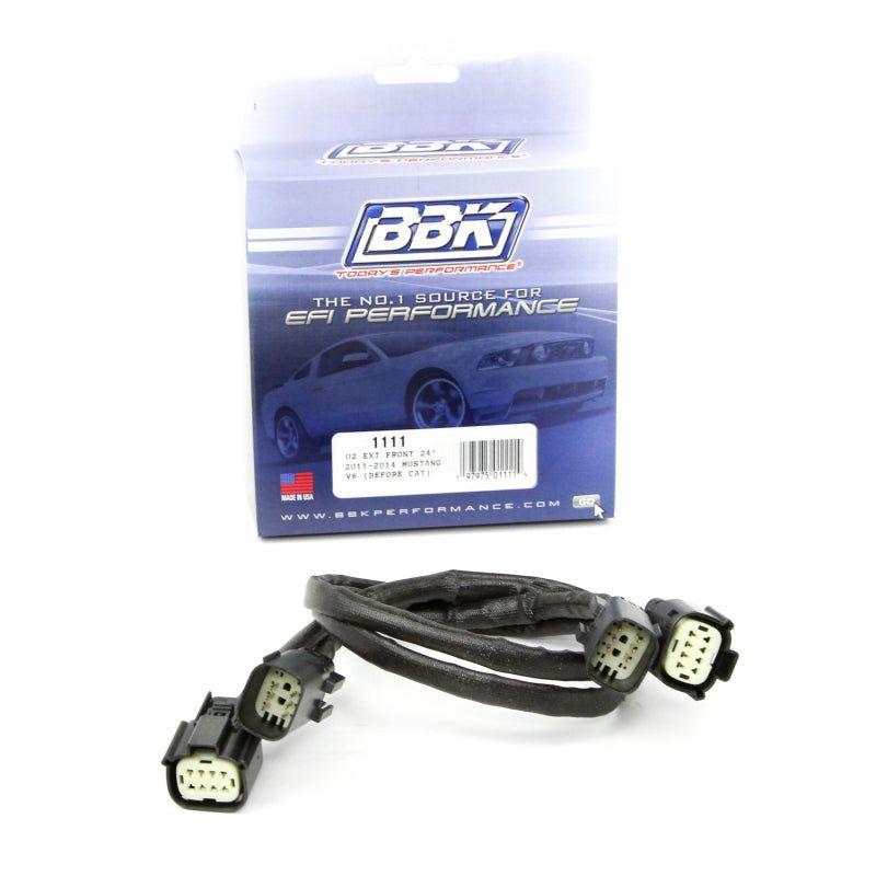 BBK 11-14 Mustang V6 Front O2 Sensor Wire Harness Extensions 24 (pair)-tuningsupply.com