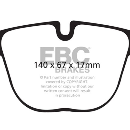 EBC 10+ BMW X5M 4.4 Twin Turbo Yellowstuff Rear Brake Pads-tuningsupply.com