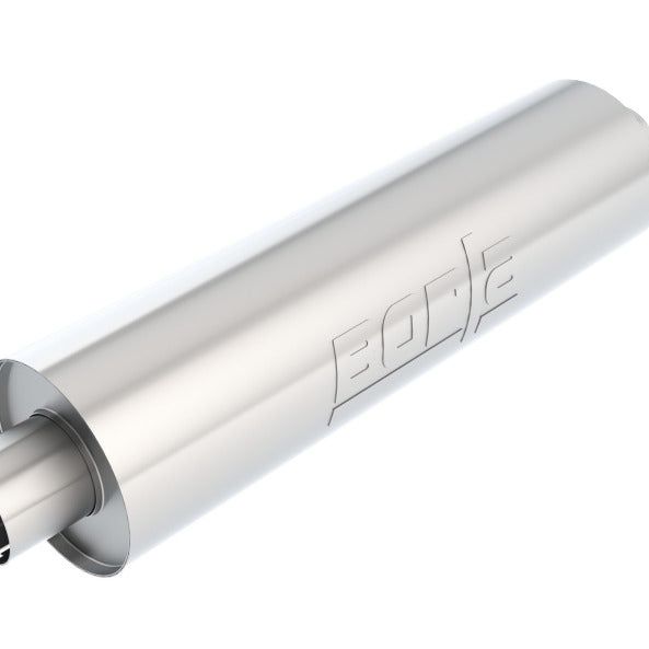 Borla Heavy Duty (Truck) Muffler - 3in Center-Center 24in x 6.75in Round (Notched)-tuningsupply.com