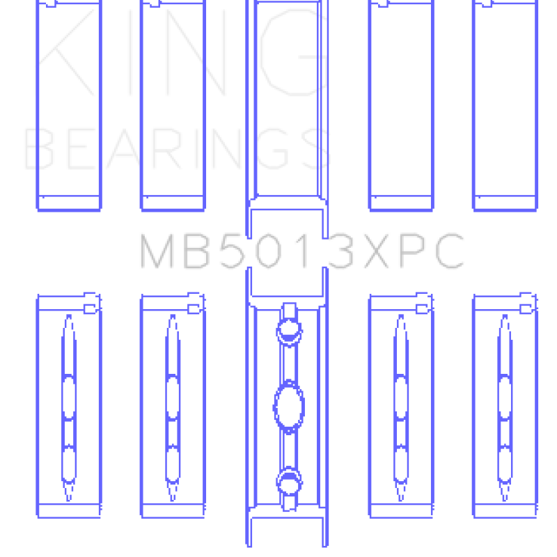 King Chevy LS1 / LS2 / LS6 (Size STD) Performance Main Bearing Set w/ pMaxKote-tuningsupply.com