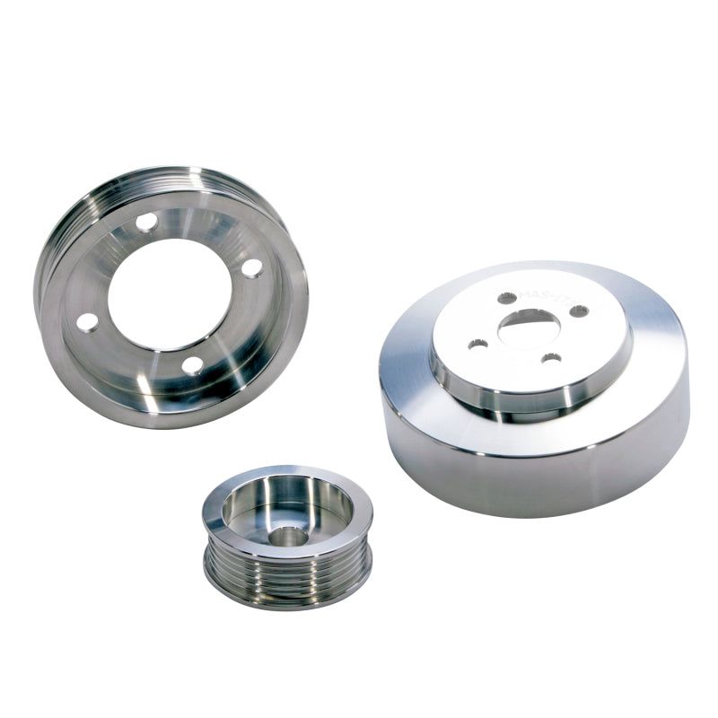 BBK 94-95 Mustang 5.0 Underdrive Pulley Kit - Lightweight CNC Billet Aluminum (3pc)-tuningsupply.com