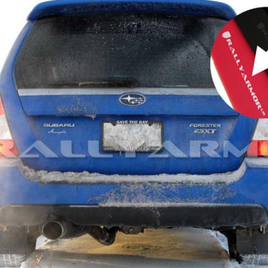 Rally Armor 03-08 Subaru Forester Red UR Mud Flap w/ White Logo-tuningsupply.com