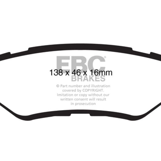 EBC 08-13 Cadillac CTS 3.0 Redstuff Rear Brake Pads-tuningsupply.com