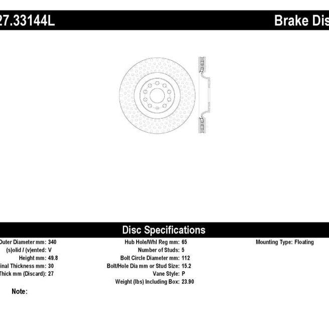 StopTech Slotted & Drilled Sport Brake Rotor-Brake Rotors - Slot & Drilled-Stoptech-STO127.33144L-SMINKpower Performance Parts