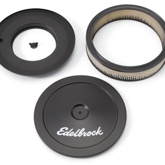 Edelbrock Air Cleaner Pro-Flo Series Round Steel Top Paper Element 10In Dia X 3 5In Black-tuningsupply.com