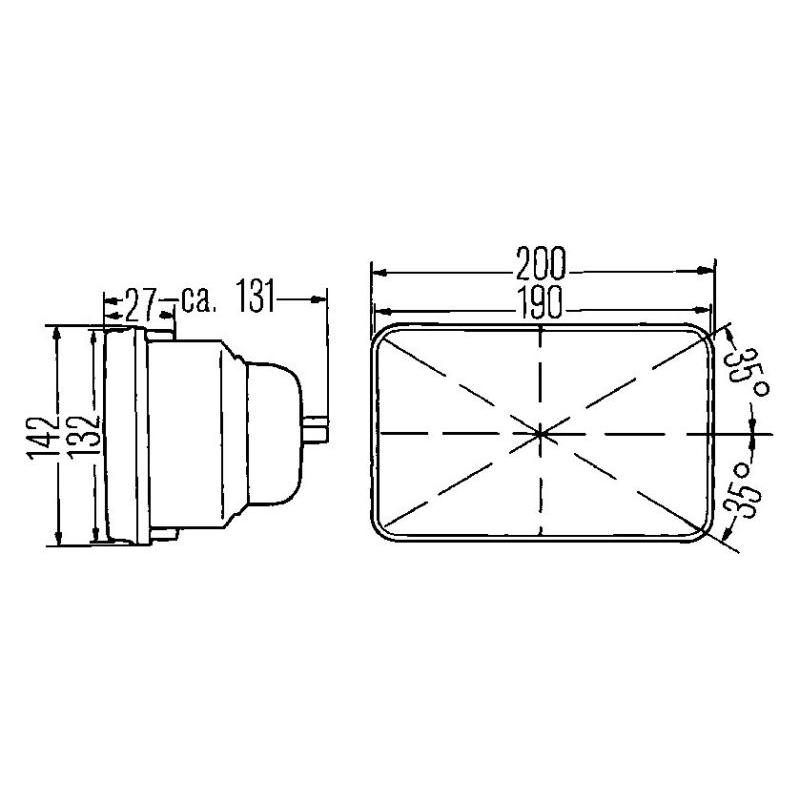 Hella Vision Plus 8in x 6in Sealed Beam Conversion Headlamp - Single Lamp-tuningsupply.com