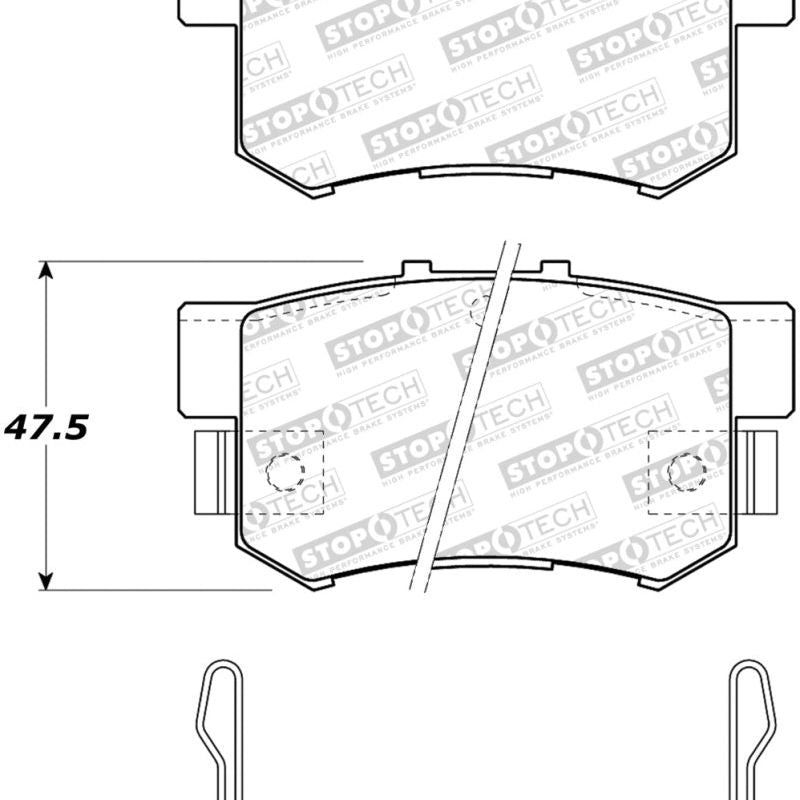 StopTech Performance 2000-2009 Honda S2000 Rear Sport Brake Pads-Brake Pads - Performance-Stoptech-STO309.05372-SMINKpower Performance Parts