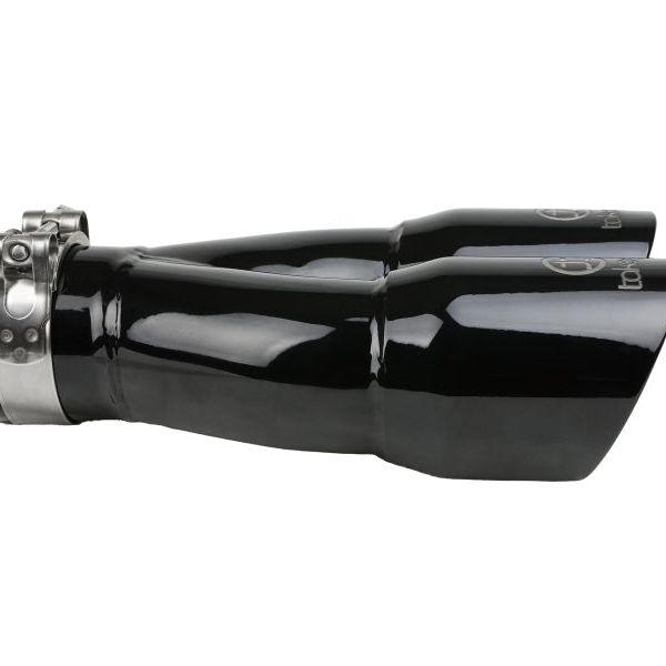 aFe Takeda 2.5in 304 Stainless Steel Clamp-on Exhaust Tip 2.5in Inlet 3in Dual Outlet - Black-tuningsupply.com