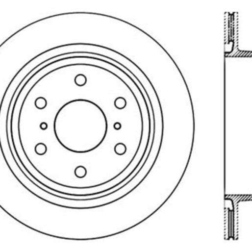 StopTech 07-10 GMC Sierra (w/ Rear Drum) / 07-09 GMC Yukon Rear Left Slotted & Drilled Rotor-Brake Rotors - Slot & Drilled-Stoptech-STO127.66065L-SMINKpower Performance Parts