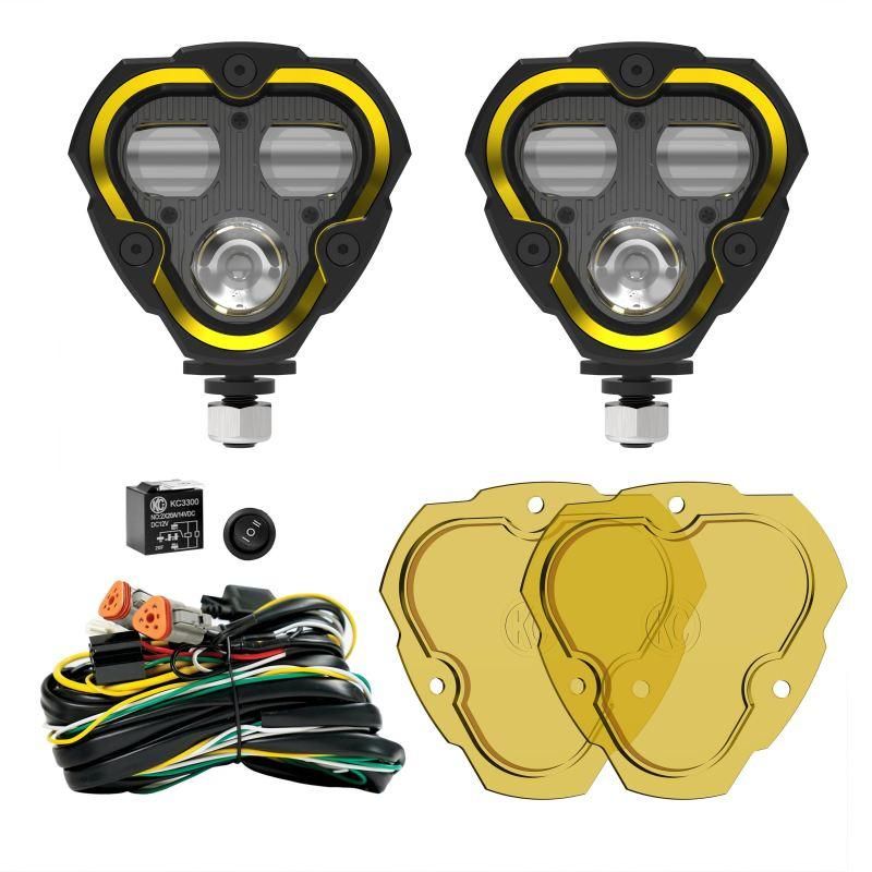 KC HiLiTES FLEX ERA 3 Dual Mode SAE Fog Lights - 2-Light Master Kit-tuningsupply.com