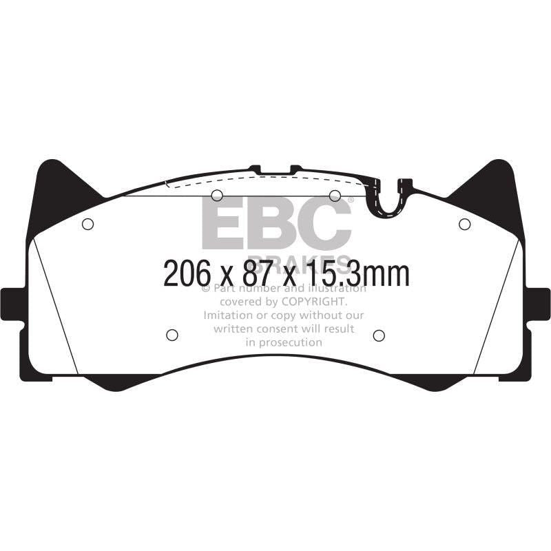 EBC 2015+ Mercedes-Benz C63 AMG (W205) 4.0L Twin Turbo Redstuff Front Brake Pads-tuningsupply.com