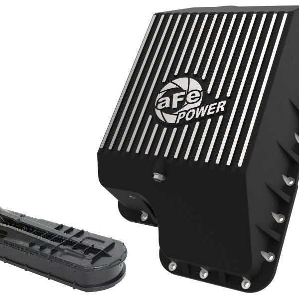 afe Transmission Pan (Black); Ford Diesel Trucks 03-10 V8-6.0/6.4L (td)-tuningsupply.com