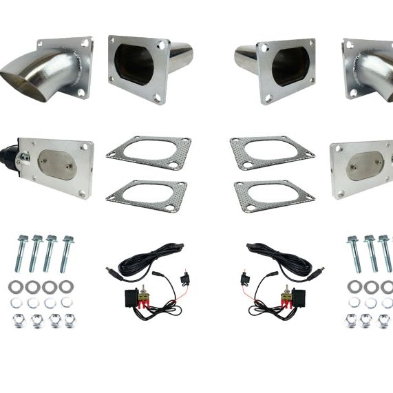 Granatelli 3.0in Oval Stainless Steel Electronic Dual Exhaust Cutout-tuningsupply.com