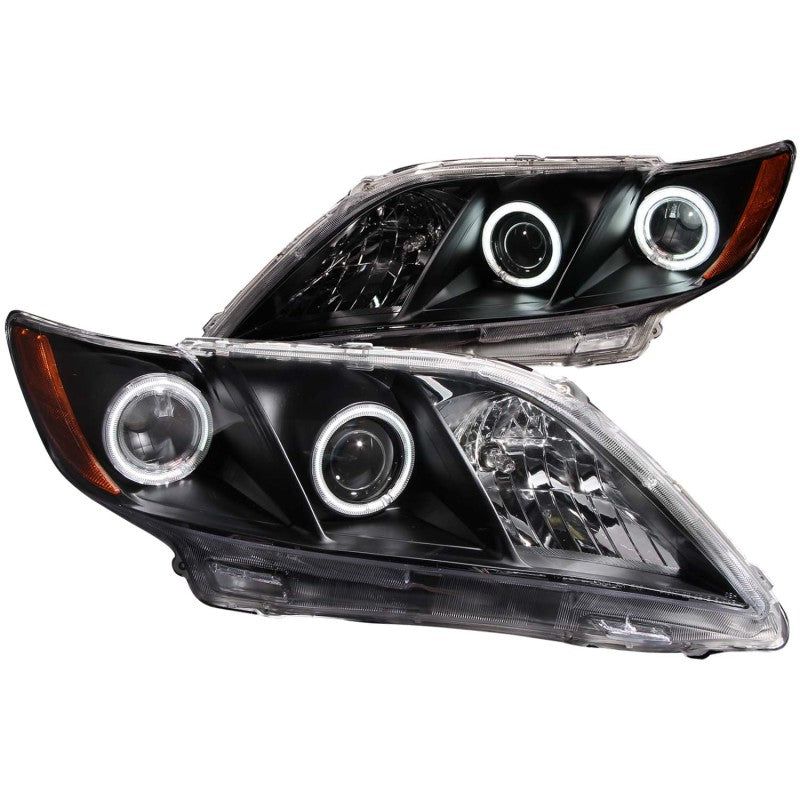 ANZO 2007-2009 Toyota Camry Projector Headlights w/ Halo Black-tuningsupply.com