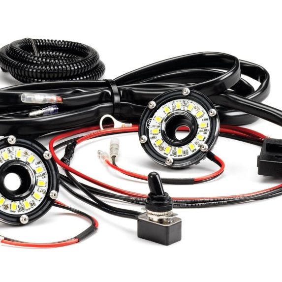 KC HiLiTES Cyclone 2in. LED Universal Under Hood Lighting Kit (Incl. 2 Cyclone Lights/Switch/Wiring)-tuningsupply.com