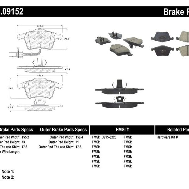 StopTech Performance 07-09 Mazda 3 Front Brake Pads-Brake Pads - Performance-Stoptech-STO309.09152-SMINKpower Performance Parts