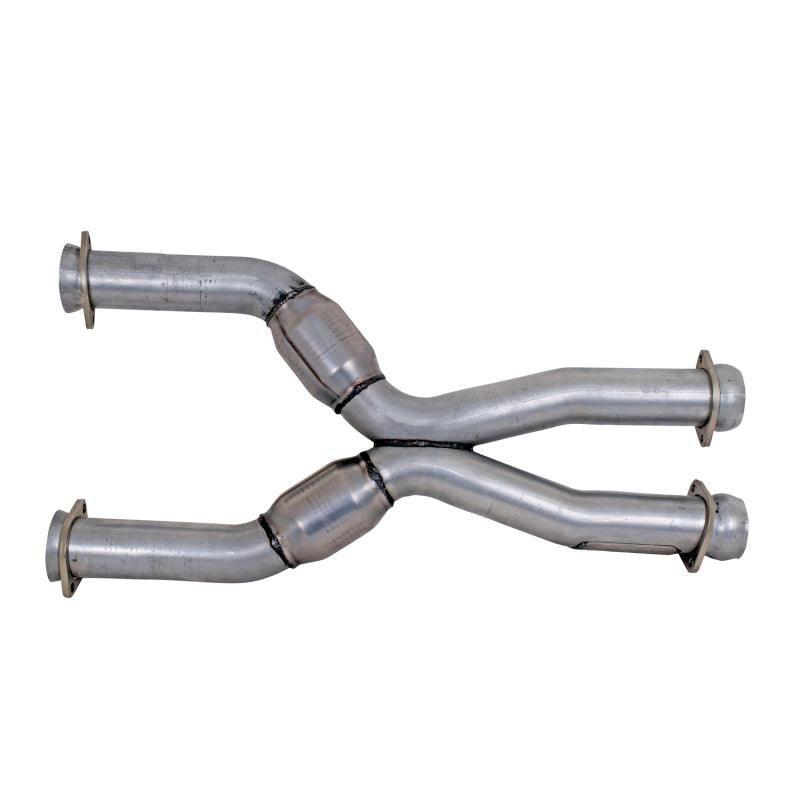 BBK 79-04 Mustang Coyote Swap Short Mid X Pipe w Catalytic Converters 3.0 For BBK Long Tube Headers-tuningsupply.com